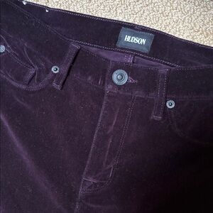 Hudson Jeans Deep Purple velvet skinny ankle Pants